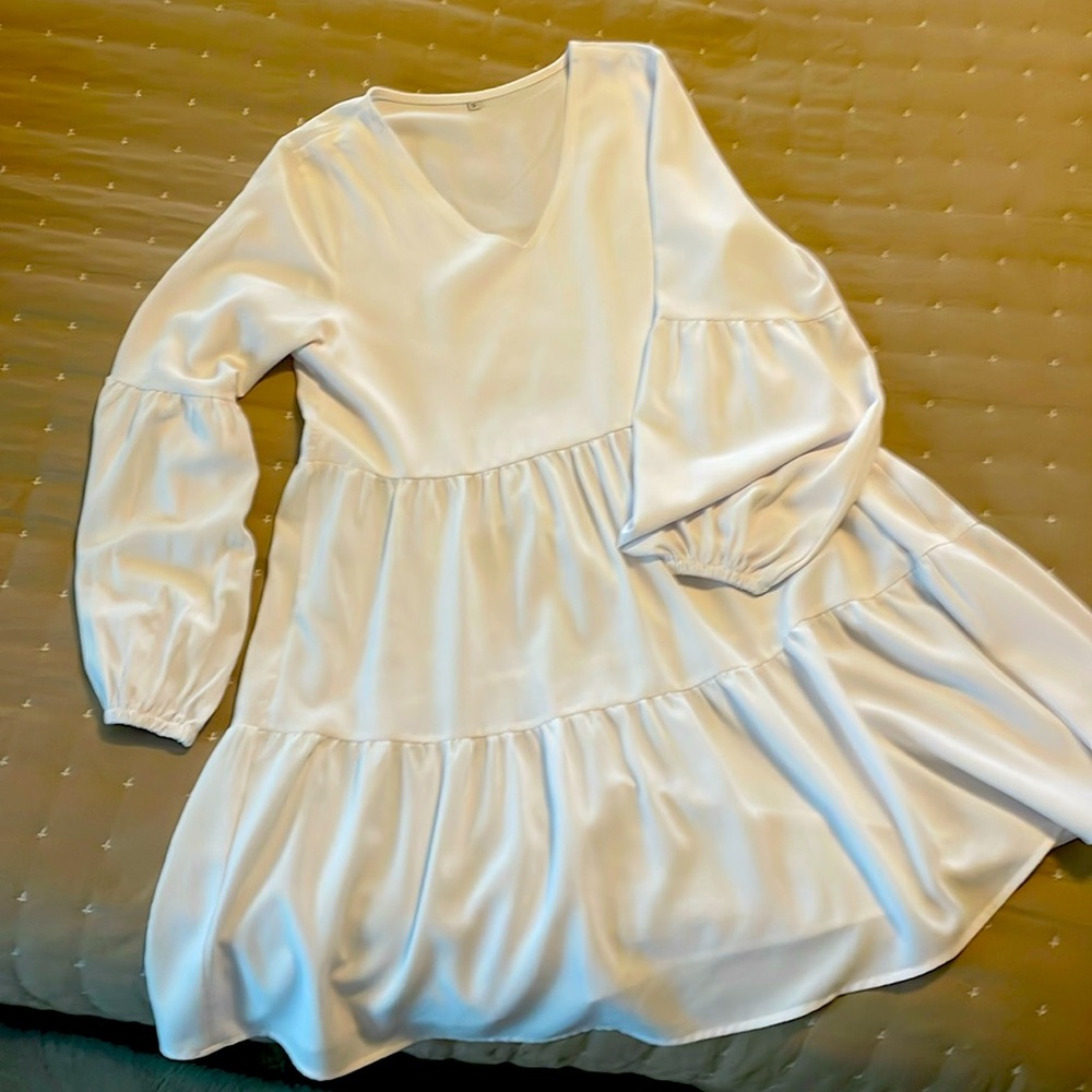 Long sleeve white dress